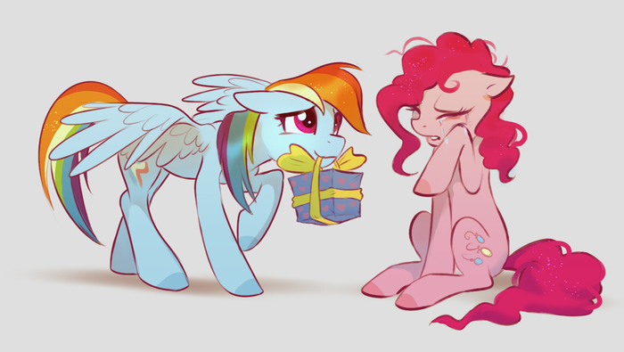 Chin up! - My Little Pony, PonyArt, Rainbow Dash, Pinkie Pie, Imalou