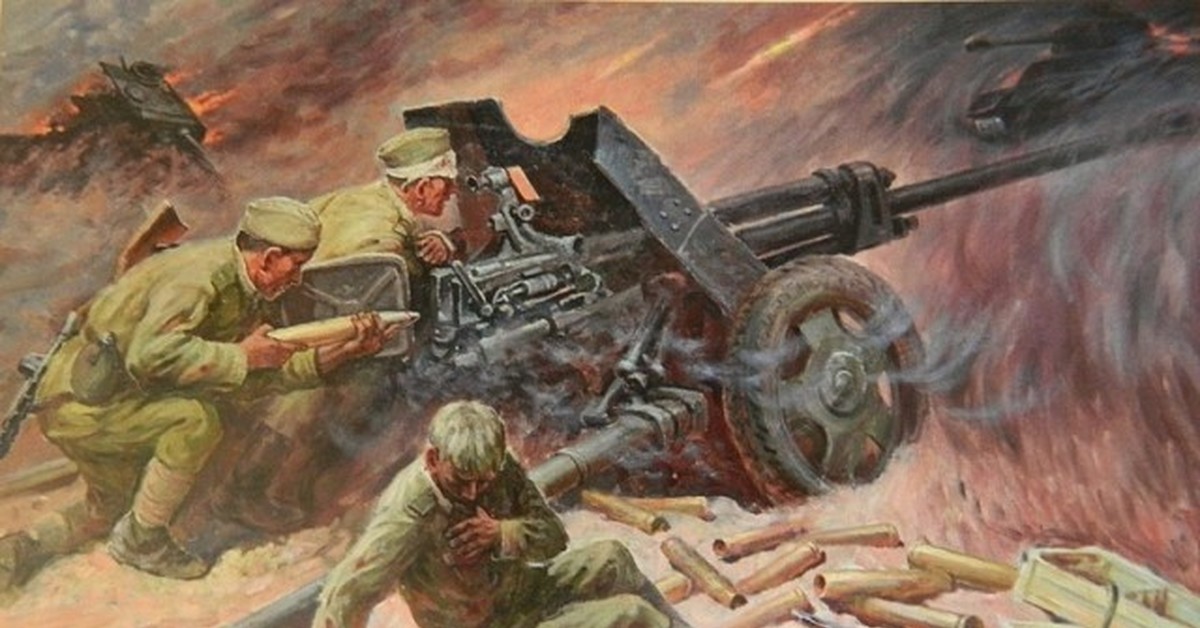 Картина на тему великая отечественная. Курская битва советские артиллеристы. Картины советских художников о войне.