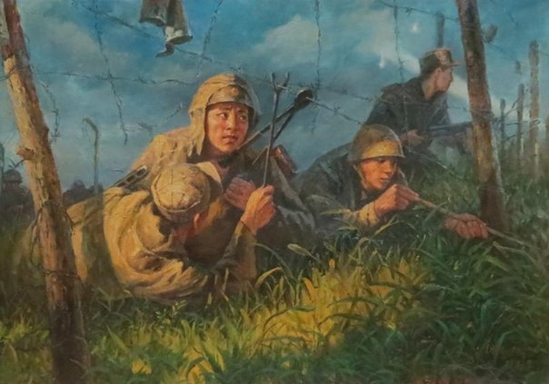 Works by DPRK artists dedicated to the Korean War - Art, North Korea, Drawing, Longpost, Agitation