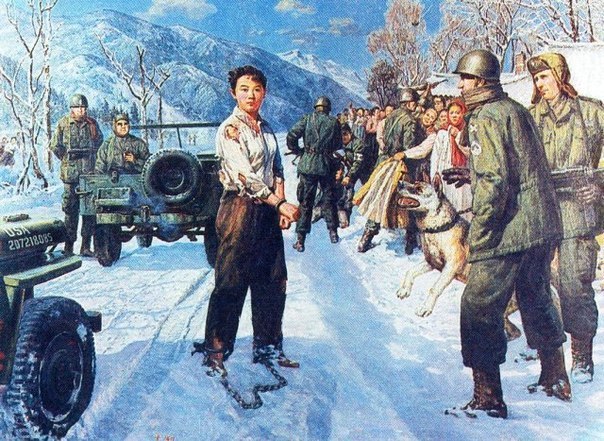 Works by DPRK artists dedicated to the Korean War - Art, North Korea, Drawing, Longpost, Agitation