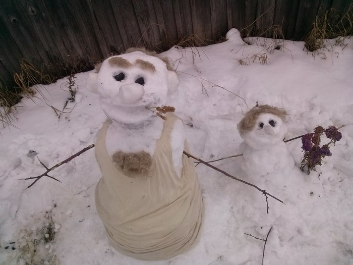 dad snowman - My, Dad, snowman, , Children