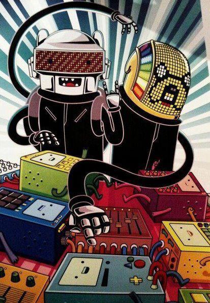 Adventure Punk? Daft time? - Adventure Time, Daft punk, Poster, Randomart