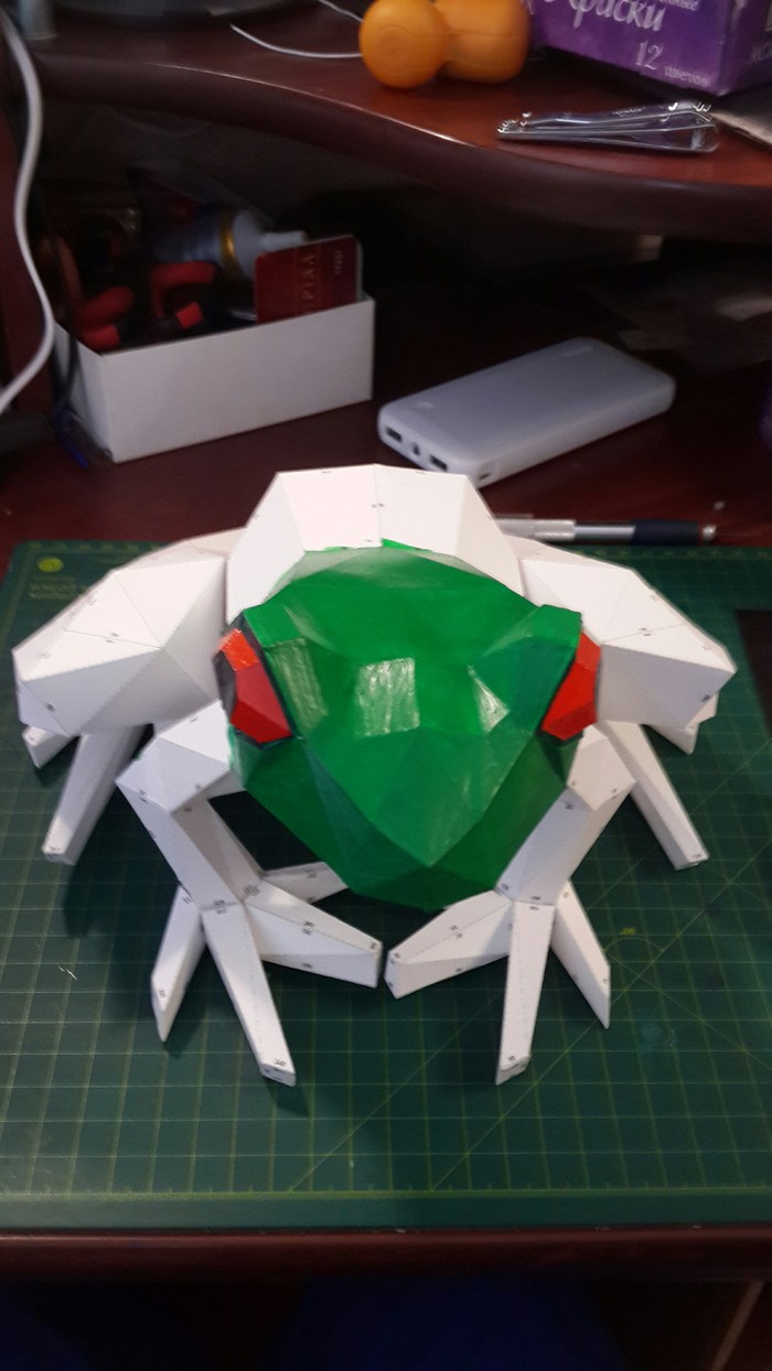 polygonal frog - My, Papercraft, Pepakura, , Frogs, Low poly, Longpost