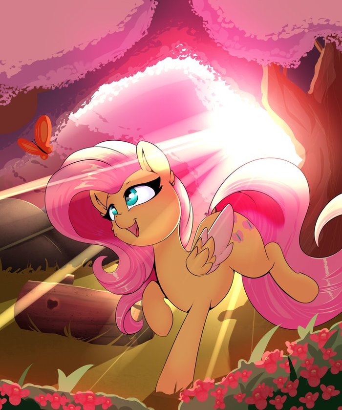 At day My Little Pony, Ponyart, Fluttershy, Madacon