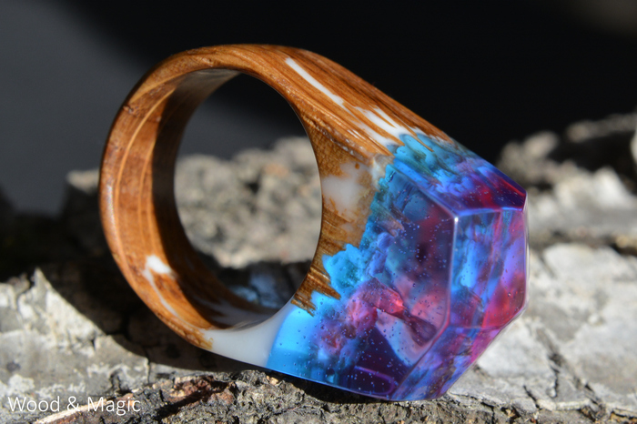 Rings, wood, epoxy resin (Season 2, Episode 3). Photo + video - My, Ring made of wood, Wood and resin ring, Epoxy resin, Needlework without process, Wood ornaments, Video, Longpost