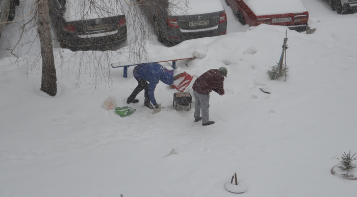 When spring comes and it's time to barbecue - My, Spring, Shashlik, Snow, Cold, Yummy, Relaxation