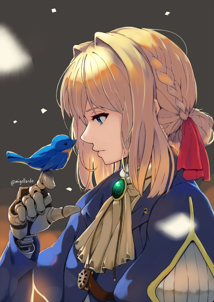 Blue Bird of Happiness - Violet Evergarden, Anime art, Anime, Birds, The Bird of Happiness