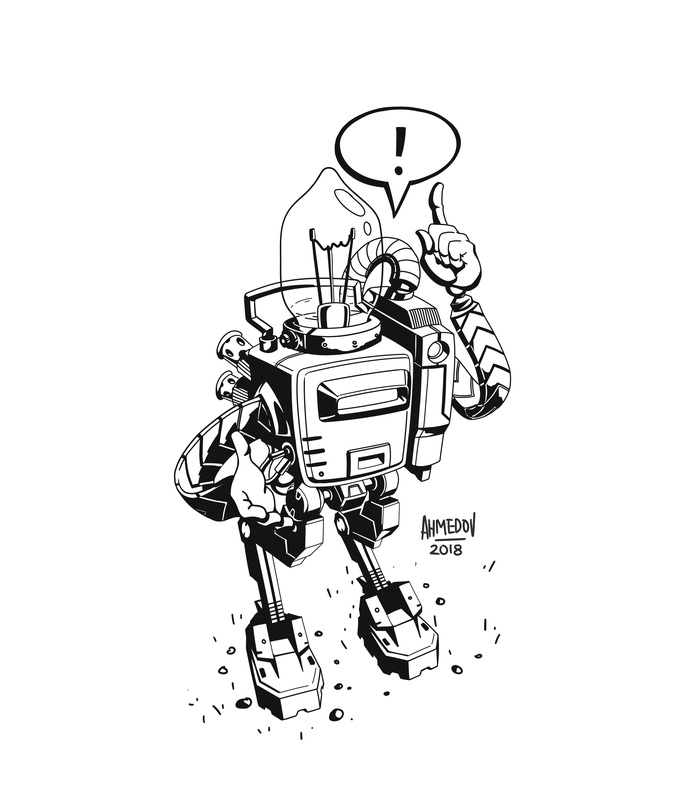 March of robots #6 - My, Drawing, Art, Illustrations, Creation, League of Artists, Marchofrobots, Longpost