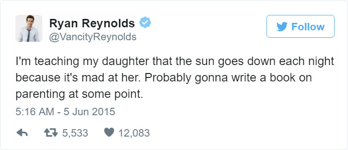 Ryan Reynolds is good sometimes - Ryan Reinolds, Humorist, Twitter