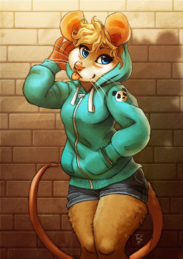 Hoodie Mouse - Furry, Tasanko, Furry art, Furry mouse