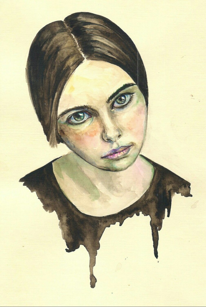 Contradictions or how I stopped keeping instagram. - My, Watercolor, Portrait, Sadness, Longpost