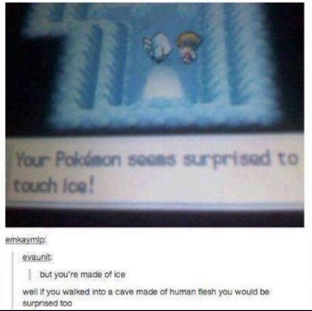 Your Pokemon touches the ice in surprise - Games, Translation, Pokemon, Ice, Screenshot, Comments