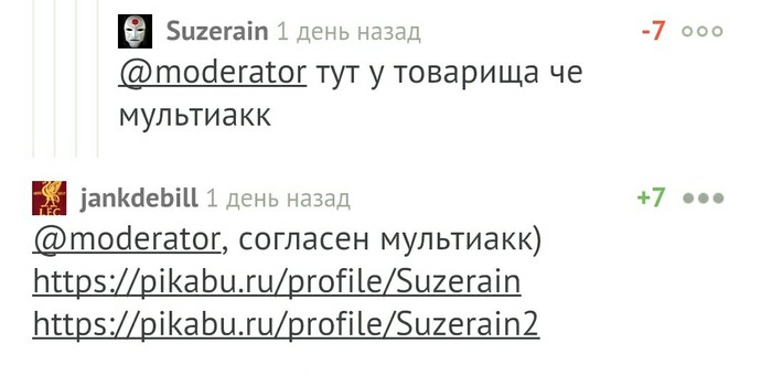 В топку - Мультиаккаунт, Спам, Комментарии, Комментарии на Пикабу, Скриншот
