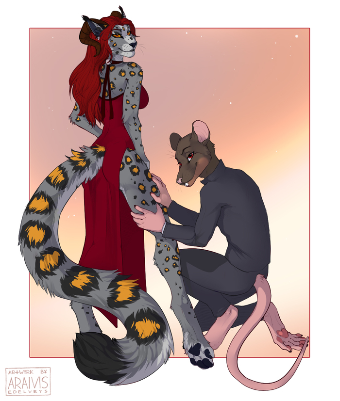 She is mine - Furry, Art, Araivis-Edelveys, Rat, Snow Leopard