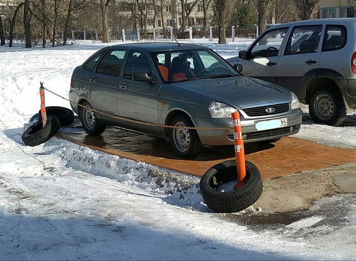 Креативщик - Моё, Парковка, Водитель, Линолеум, Битва за парковочное место, Авто