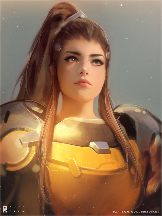 Brigitte by Rossdraws - Rossdraws, Ross Tran, Арт, Длиннопост, Overwatch, Blizzard, Brigitte