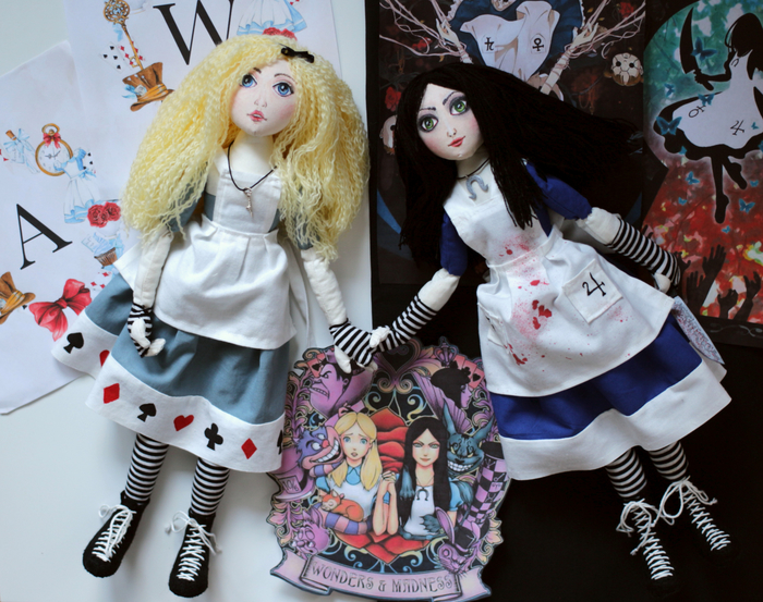 My dolls. - My, Needlework without process, Alice in Wonderland, Alice: Madness Returns, Doll, Textile doll, Longpost