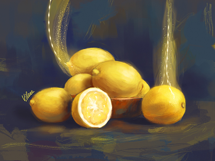 Insolent fruits and berries - My, Фрукты, Painting, Digital drawing, Still life, Longpost