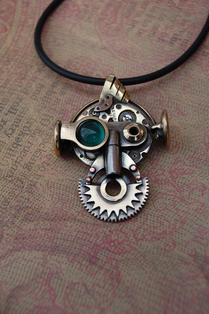 Steampunk pendant Hipster - My, Steampunk, , , Presents, , Longpost