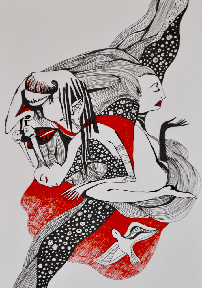 About love - My, My, Creation, Graphics, Black and white, Red