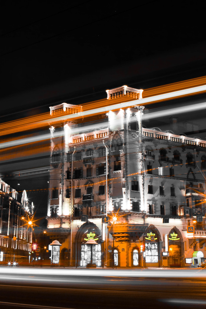 Night architecture. - My, Saint - Petersburg, Saint Petersburg, The street, Night, , Light, Petrogradka, The photo, Freezelight