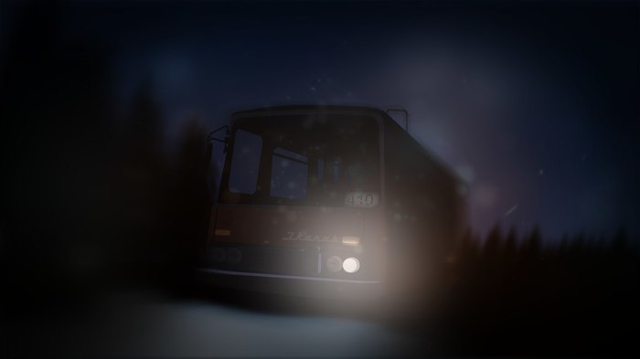 What you can't see while hitchhiking on a hot summer night... - Endless summer, Visual novel, Drawing, Bus 410