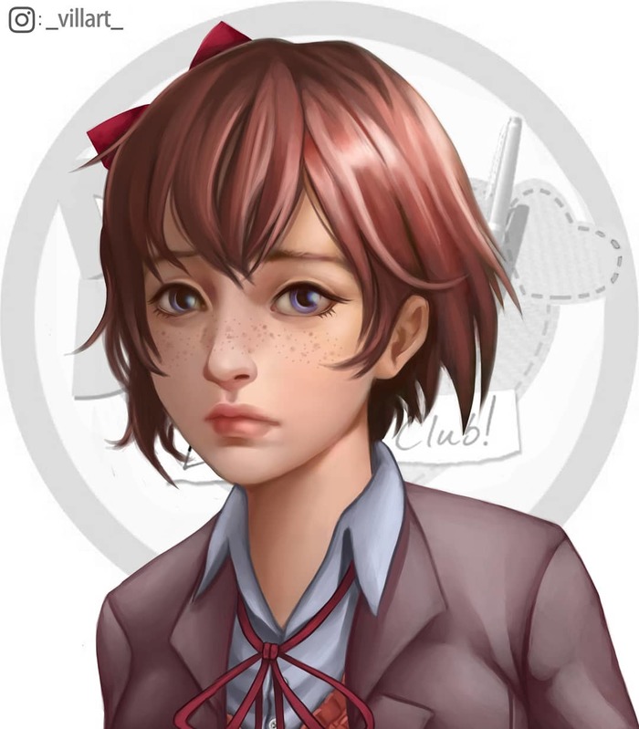 Doki Doki 3D - Doki Doki Literature Club, Визуальная новелла, Sayori, Natsuki, Yuri DDLC, Monika, Аниме, Арт, Длиннопост