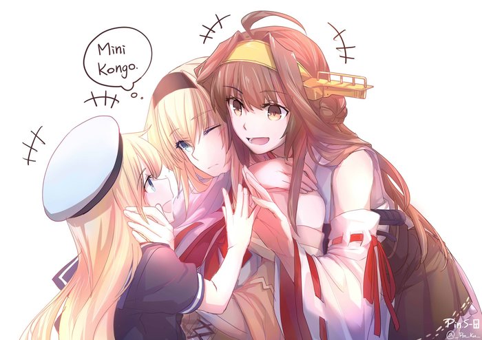 Mini Kongo - Kantai collection, Kongou, Jervis, Warspite, Anime, Anime art