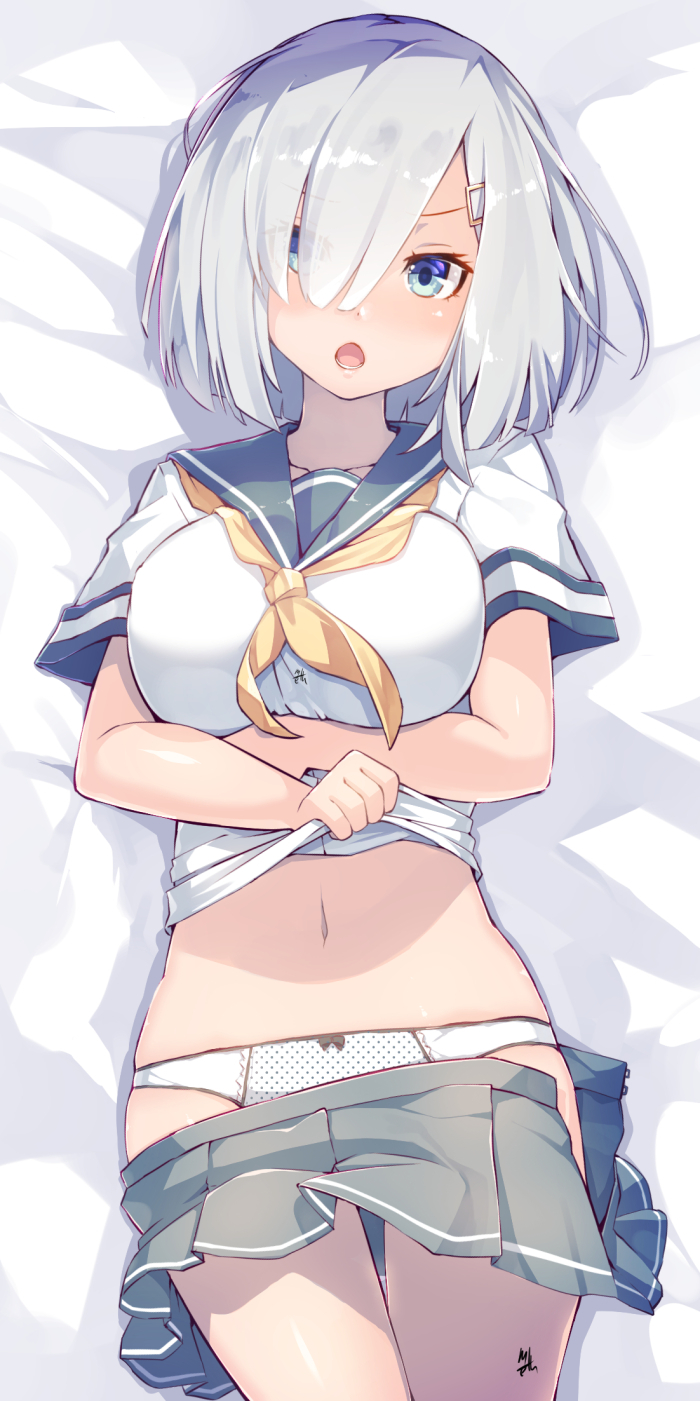 Hamakaze - NSFW, Kantai Collection, Hamakaze, Попа, Сиськи, Apron, Аниме, Anime Art, Длиннопост