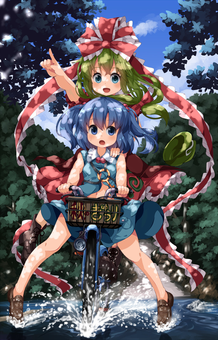 Hina & Nitori - Touhou, Anime art, Anime, Not anime, Kagiyama hina, Kawashiro nitori, 