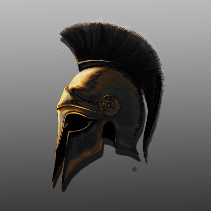 Helmets of the Ancients... - My, 2D, Helmet, Drawing, Photoshop