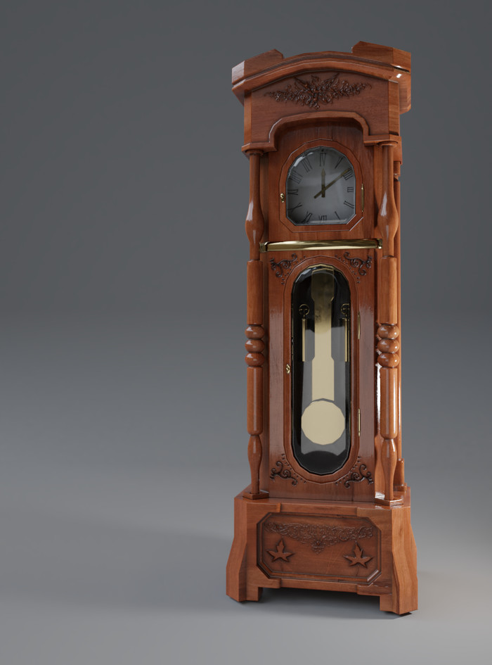 grandfather clock - 3D, Blender, My, Longpost, 3D modeling