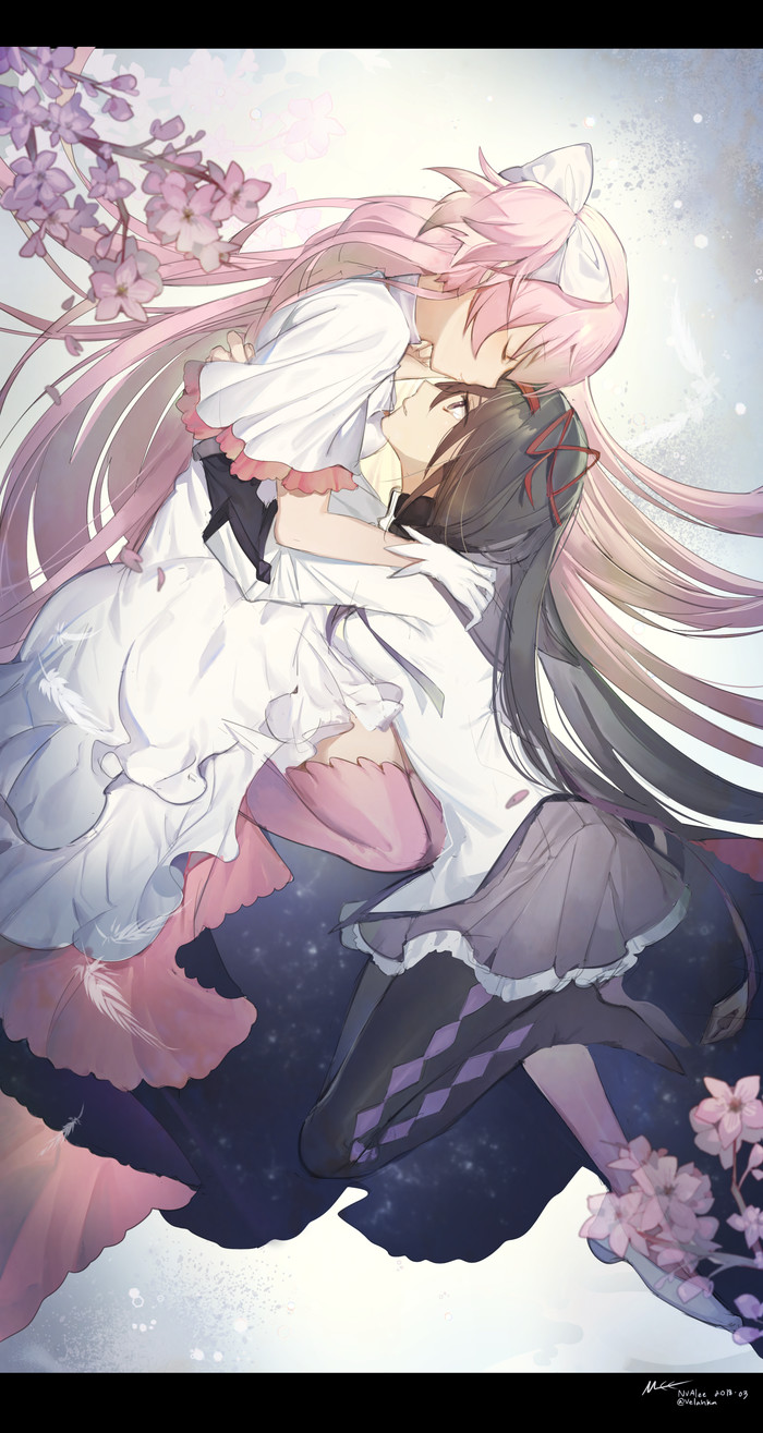    Anime Art, , Mahou Shoujo Madoka Magica, Madoka Kaname, Akemi Homura