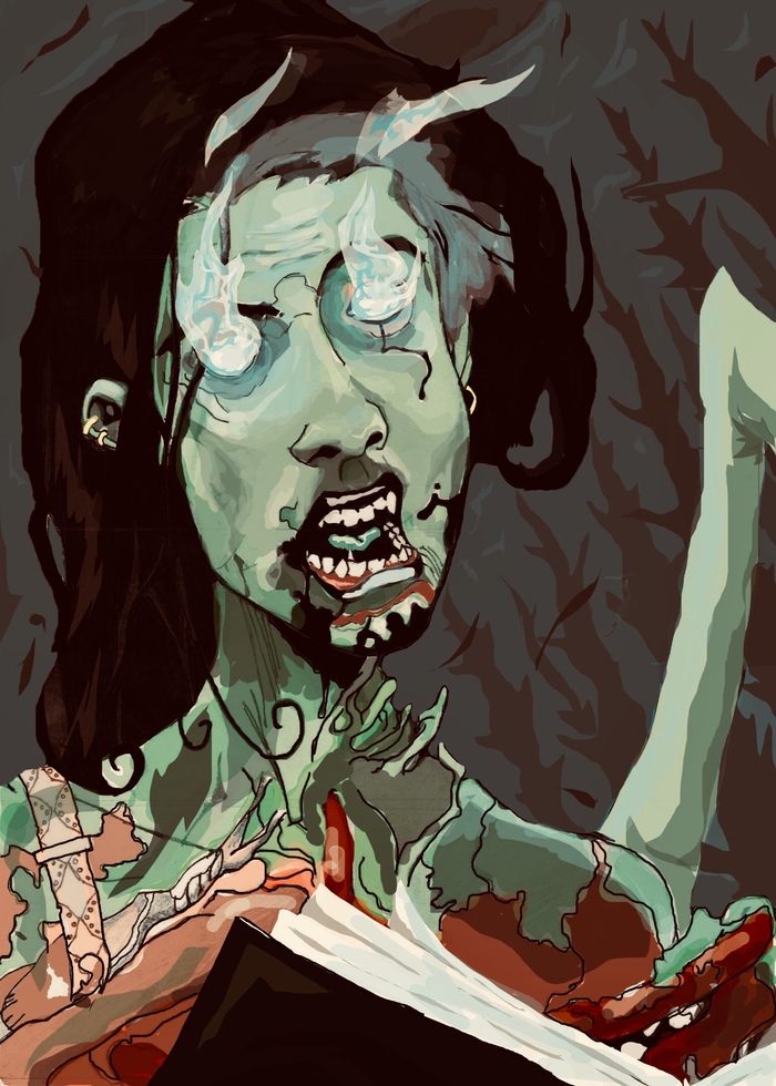 Drawing with mouse 2 - My, the walking Dead, Fan art, Digital drawing, Drawing, Dead space