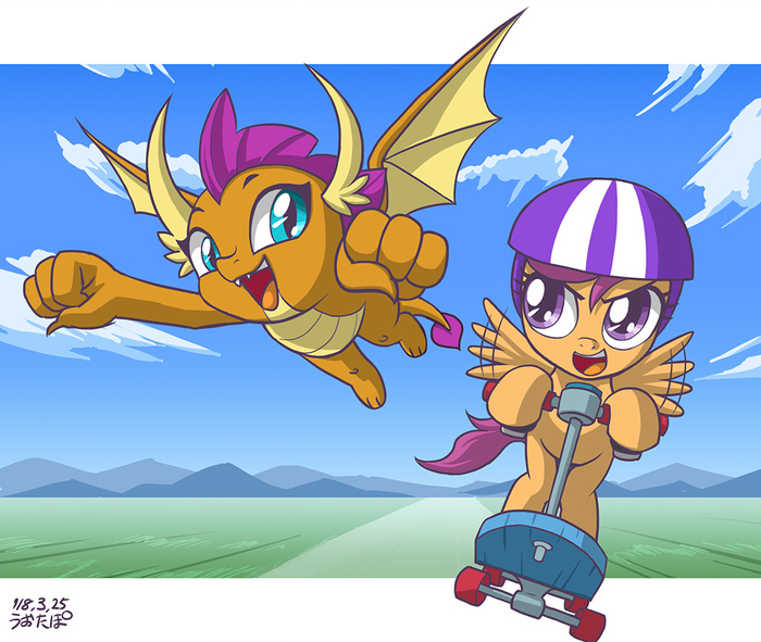 Side by Side My Little Pony, Smolder, Scootaloo, Uotapo, MLP Season 8