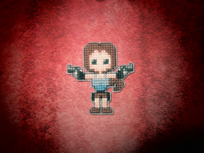 Lara Croft - My, Tomb raider, Lara Croft, , Cross-stitch, Longpost