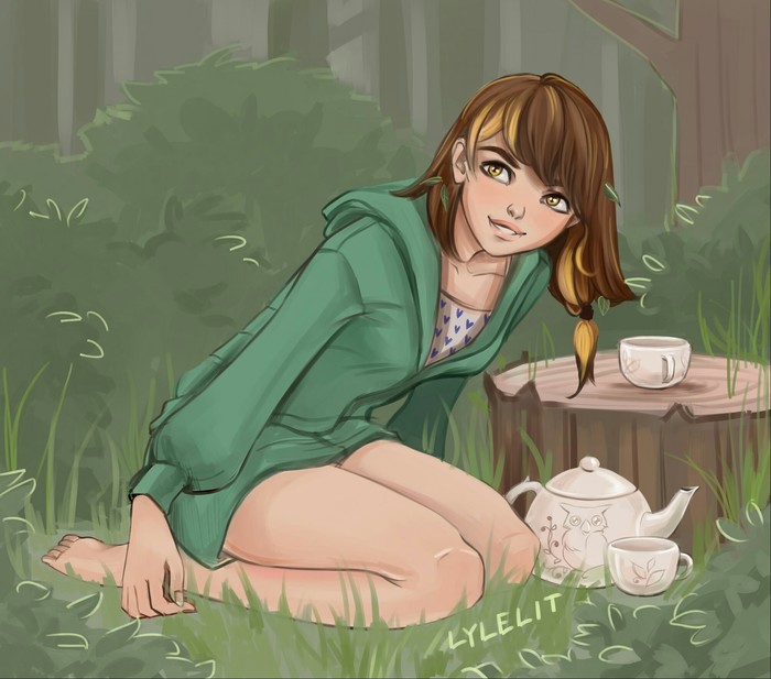 Mistress of the forest and her house - Endless summer, Visual novel, Drawing, Owl-chan, 