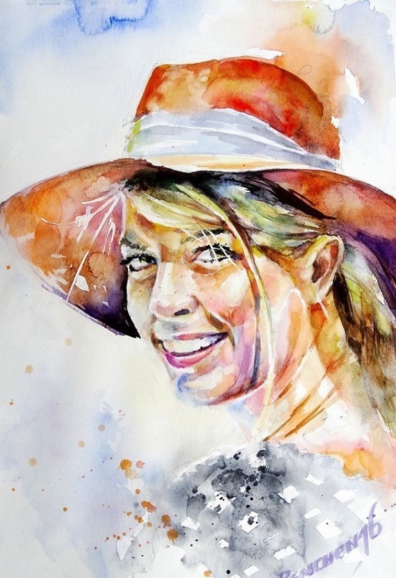 We finish with a file - Portrait, Maria Sharapova, Refinement, Similarity, Watercolor, Paint, Longpost