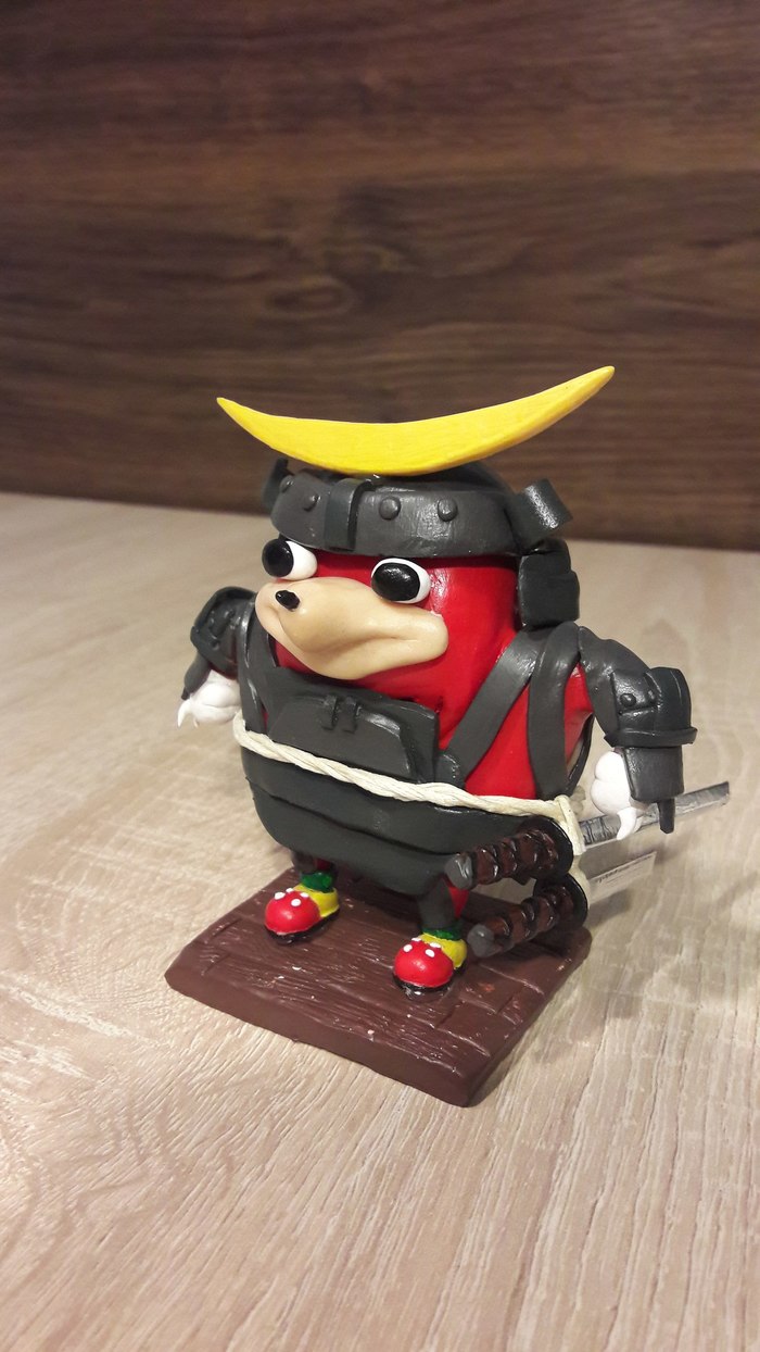 And here is my first polymer clay work - My, Uganda, Knuckles, Polymer clay, My, Samurai, Longpost