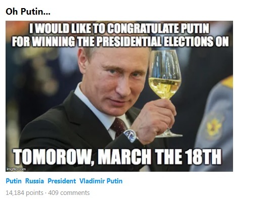 How the Internet joked about the elections in Russia. - Elections, Vladimir Putin, Politics, Longpost