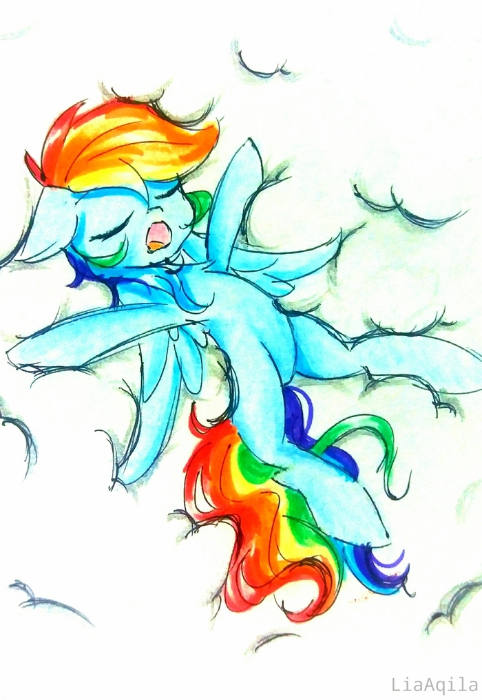 Cloud Nap - PonyArt, My little pony, Rainbow dash