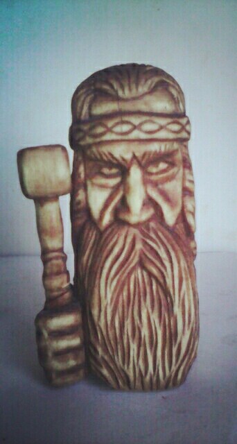 Slavic god SVAROG, carved from aspen, height 9cm. - My, Wood carving, Slavic mythology, Slavic gods, Thread, Idols, Idol, Svarog, Longpost