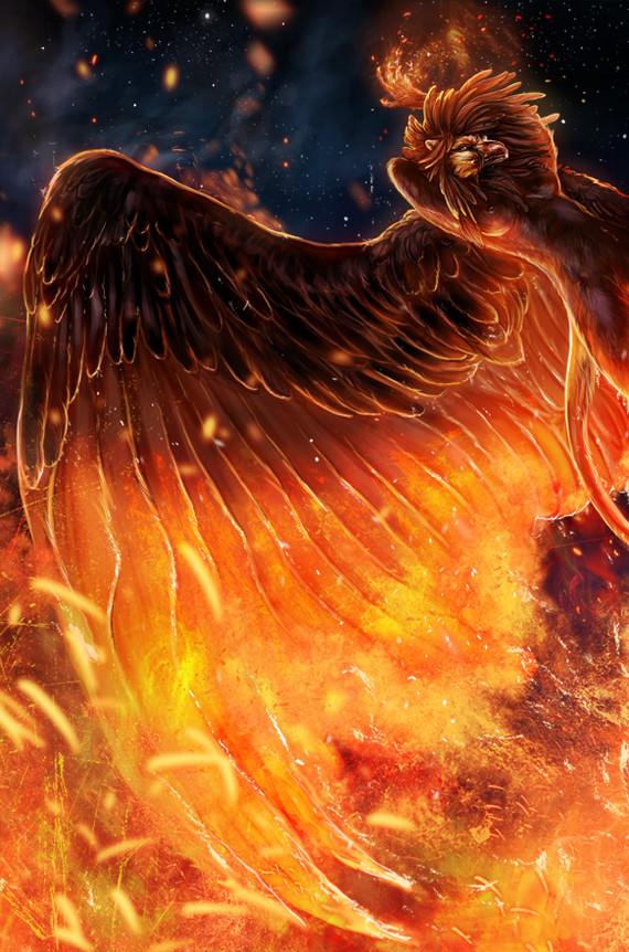 lady of fire - NSFW, Furry, Art, Furotica, Wings, Leilryu, Griffin, Fire