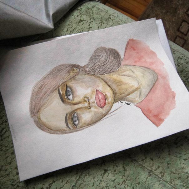 portraits 1. - My, Drawing, Portrait, Pencil, Watercolor, People, Painting, Creation, Longpost