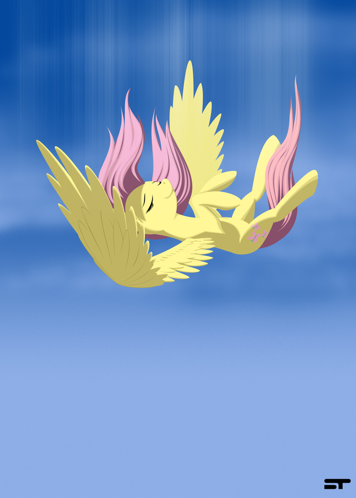 Free Fall - PonyArt, My little pony, Fluttershy