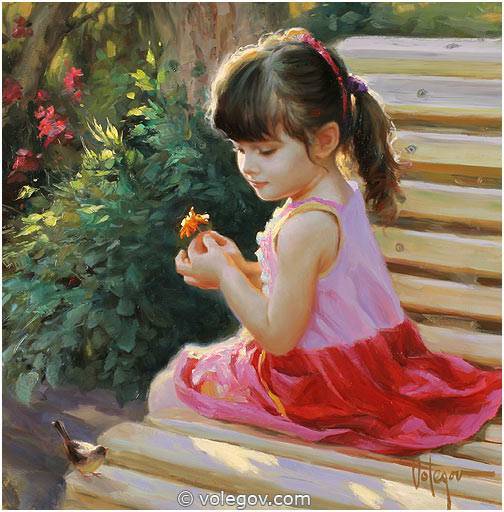 Artist Vladimir Volegov Happy childhood. - Oil painting, Artist, Vladimir Volegov, Video, Longpost, Youtube, Children