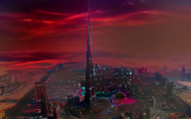 Dubai in the style of the city from Ghost in the Shell - My, Anime, , Dubai, Нейронные сети, Ghost in armor