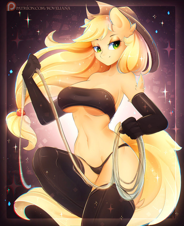 Anthro Applejack - My little pony, Applejack, MLP Edge, Anthro, Koveliana