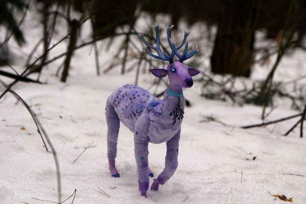 Ghost deer and a small bonus. - My, Needlework, Needlework without process, With your own hands, Soft toy, Toys, Polymer clay, Mask, Hobby, Longpost