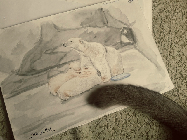 Animals. - My, Drawing, Animals, Sketch, Watercolor, Pencil, Longpost